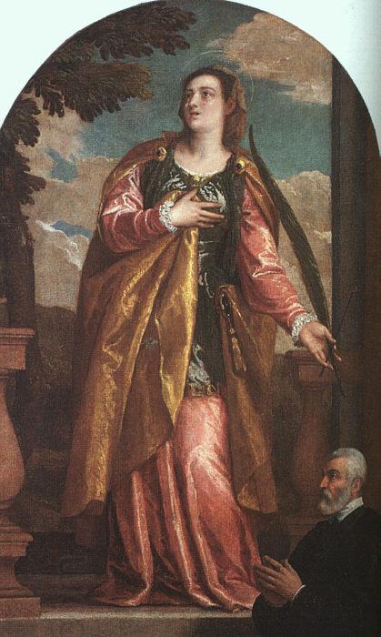  Paolo  Veronese St Lucy and a Donor China oil painting art